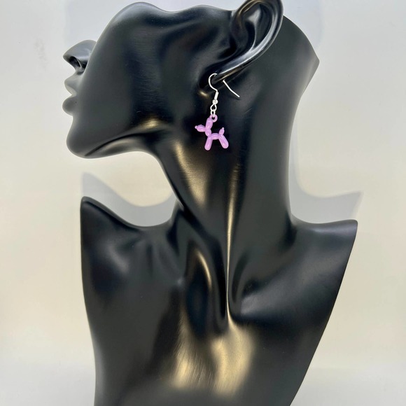 Balloon Animal Earrings - Puppy Dog Earrings - Clown Earrings - Party Earrings - Picture 4 of 10